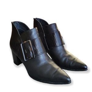 Sacha London Irene Ankle Boot Size 7.5 Black Leather